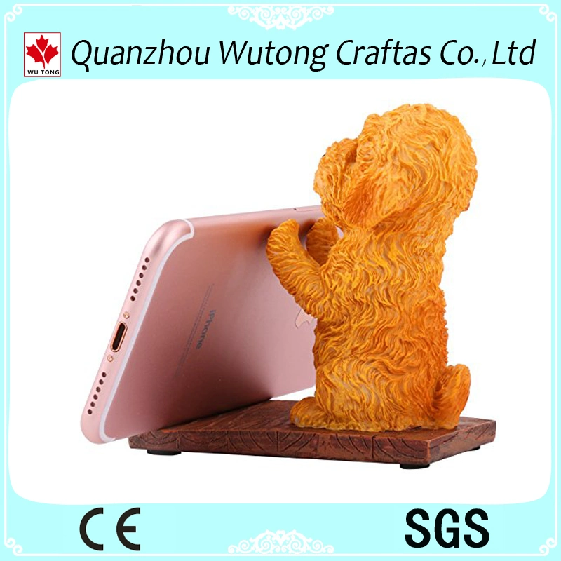 Top Quality Cute Dog Figure Design Resin Mobile Phone Holder Office Stationery