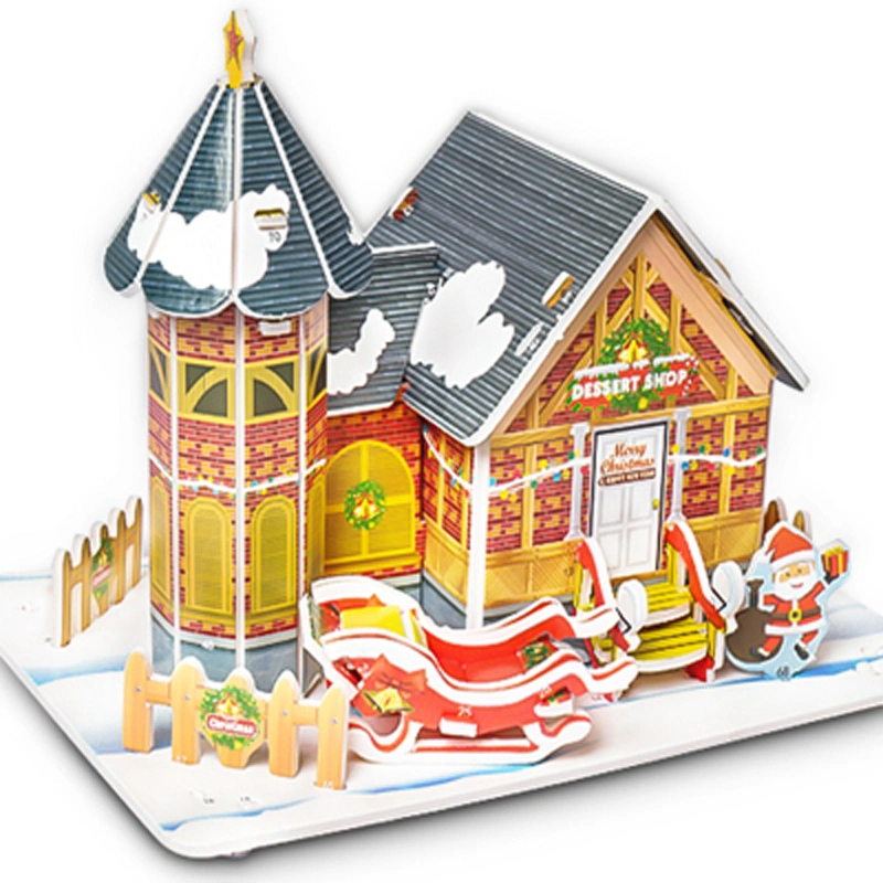 3D Stereo Puzzle Children&prime;s Puzzle Toys DIY Handmade Paper House Model for Boys and Girls Aged 3-6-8 in Kindergartens