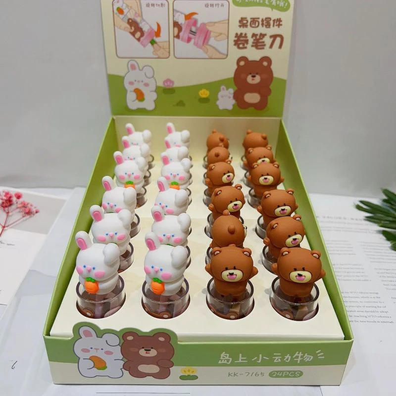 2022 New Trending China Student Stationery Set Back to School Fashion Creative Cartoon Animal Pencil Sharpener