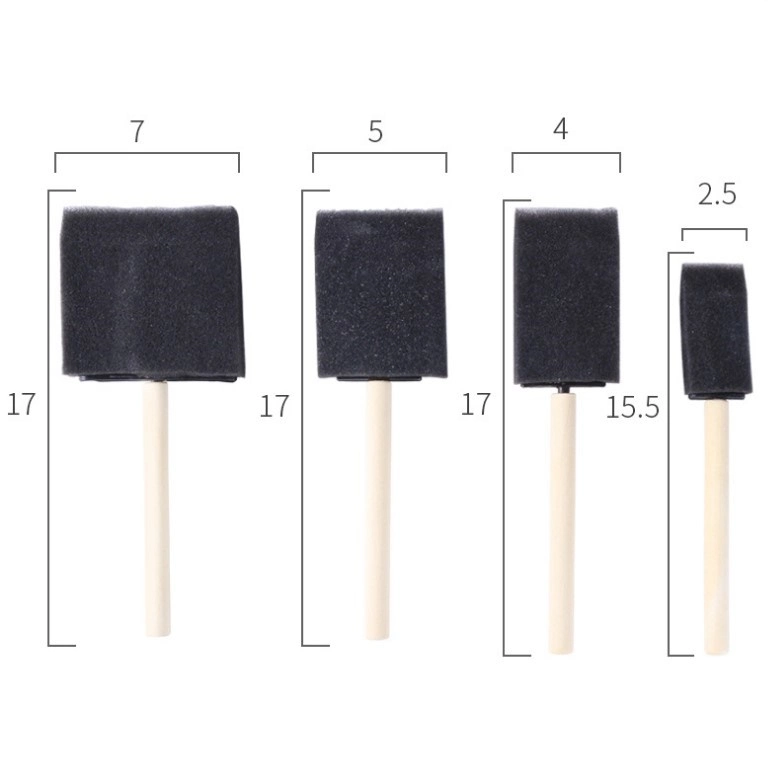 Foam Brush Painting Sponge Tool with Hardwood Handles