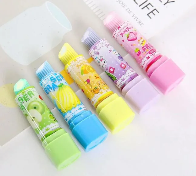 Ruunjoy Kids Creative Lipstick Rotary Rubber Eraser Kawaii Stationery Student Prize Children Gift Office School Stationery Supplies