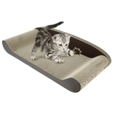 Cat Scratcher Cardboard Scratching Pad Corrugated Paper Lounge Bed Cat Sofa Durable Cardboard Lounger Toy for Indoor Cats Kitten Grinding Claws and Relax