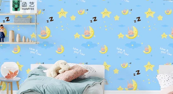 Kids Wallpaper Wall Coating Cartoon Peel and Stick Wallpaper Sticker for Boys and Girls