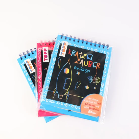 Customized Children Vertical Lap-Bound Graffiti DIY Scratch Paper Crafts for Kids